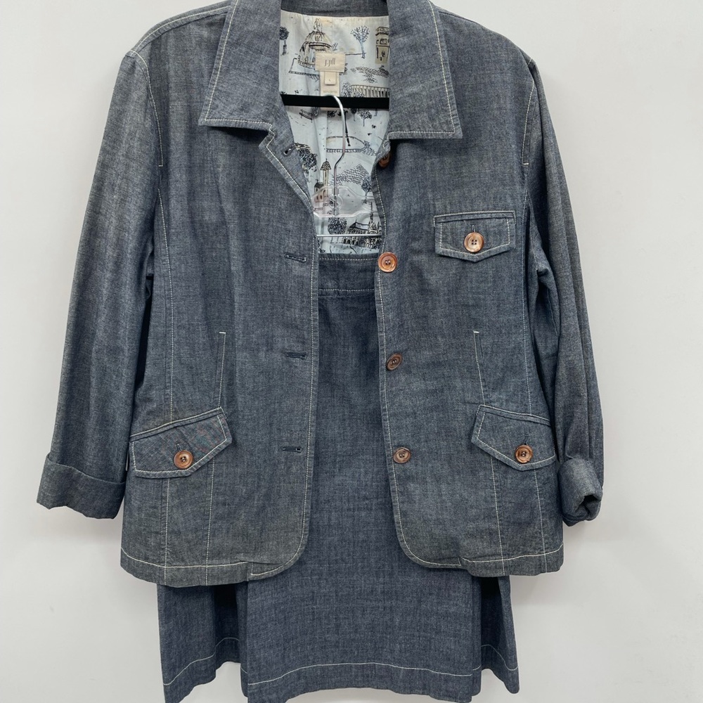 J. Jill blue skirt and jacket set